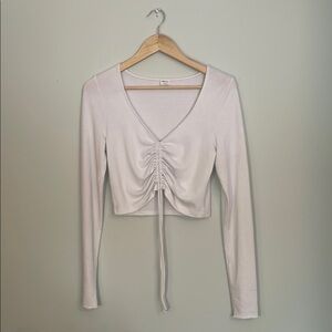Wilfred Free White Ruched Long Sleeve Top